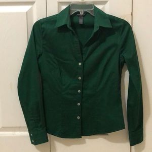 Banana Republic dark green button down PXS